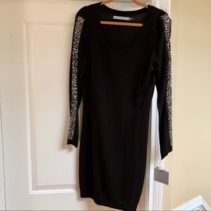NWT Long Sleeve Boat Neck Dress w/Embellis…